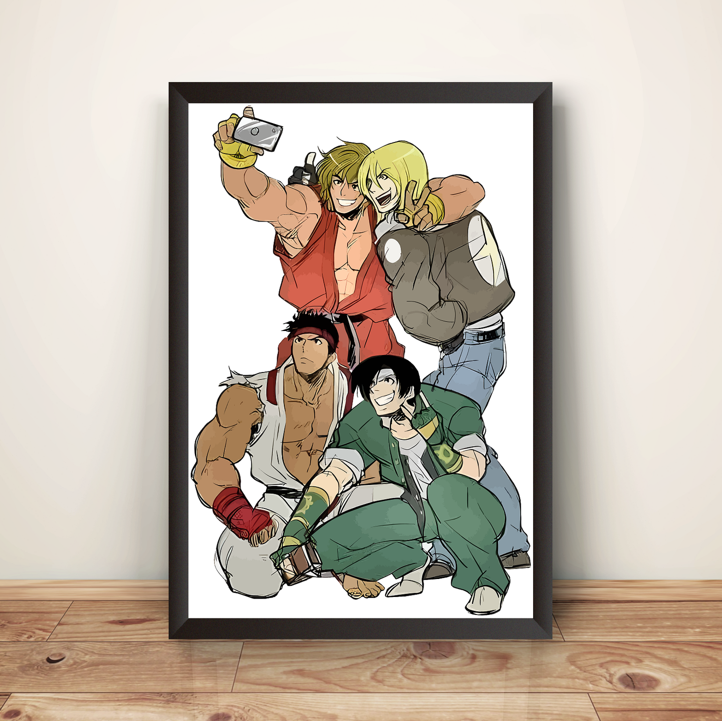 Kyo Terry Ryu Ken Selfie Premium Poster (Vectorized Design)