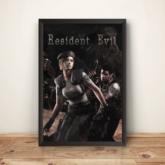 Jill X Chris RE1 Remake Premium Poster (Vectorized Design)