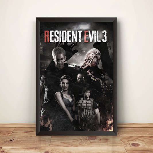 Jill Carlos Nemesis RE3 Remake Premium Poster (Vectorized Design)