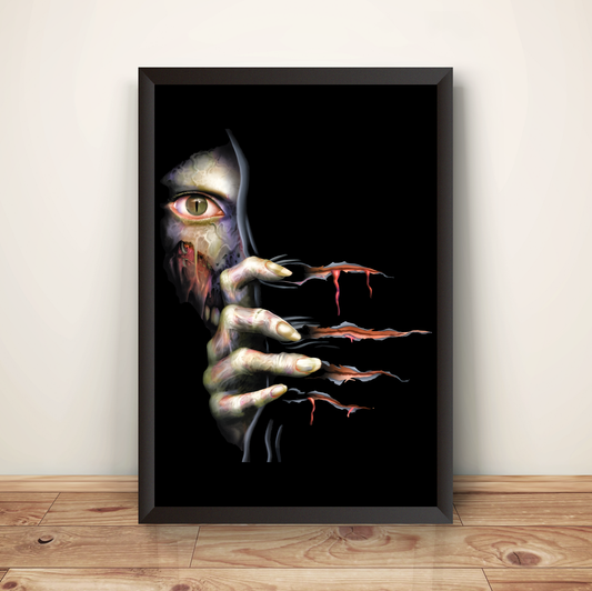 Zombie Face From Classic Original RE2 Premium Poster (Vectorized Design)