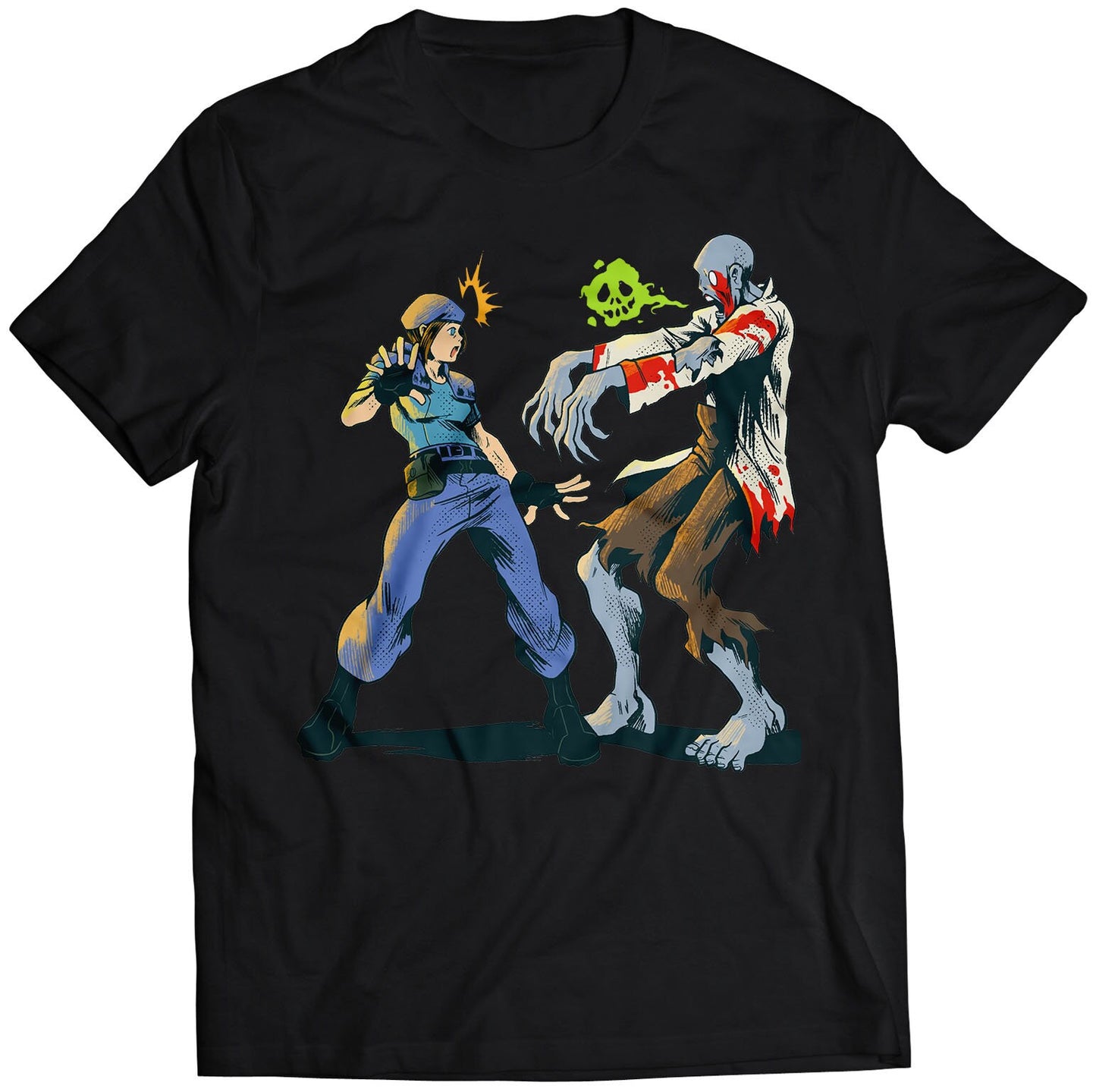 Jill Valentine VS Zombie Unisex T-shirt (Vectorized Design)