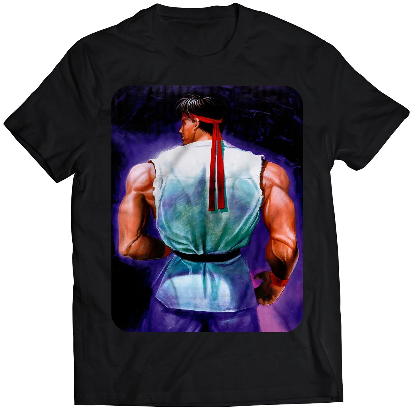 Ryu World Warrior Arcade Flyer Premium Unisex T-shirt (Vectorized Design)