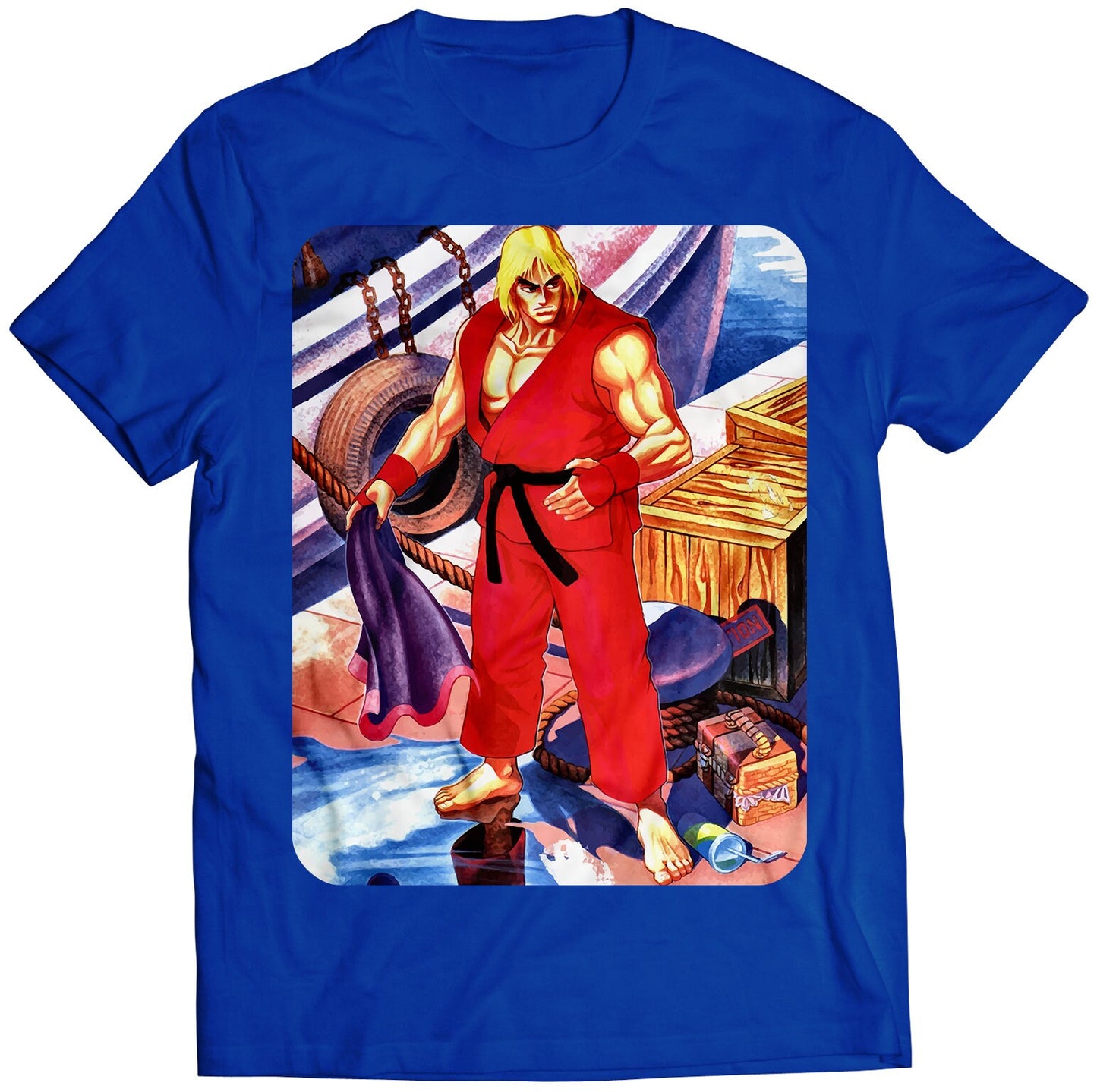 Ken In Stage Street Fighting Premium Unisex T-shirt (Vectorized Design)