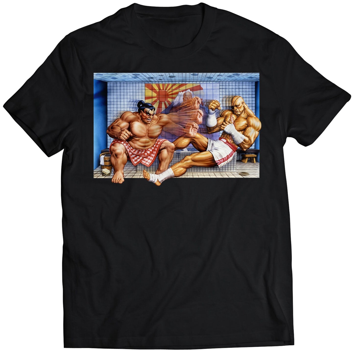 SF2 Bathroom Brawl Premium Unisex T-shirt (Vectorized Design)