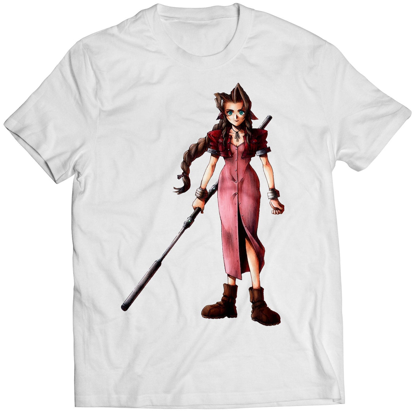 Aerith Gainsborough FF7 VII Premium Unisex T-shirt (Vectorized Design)