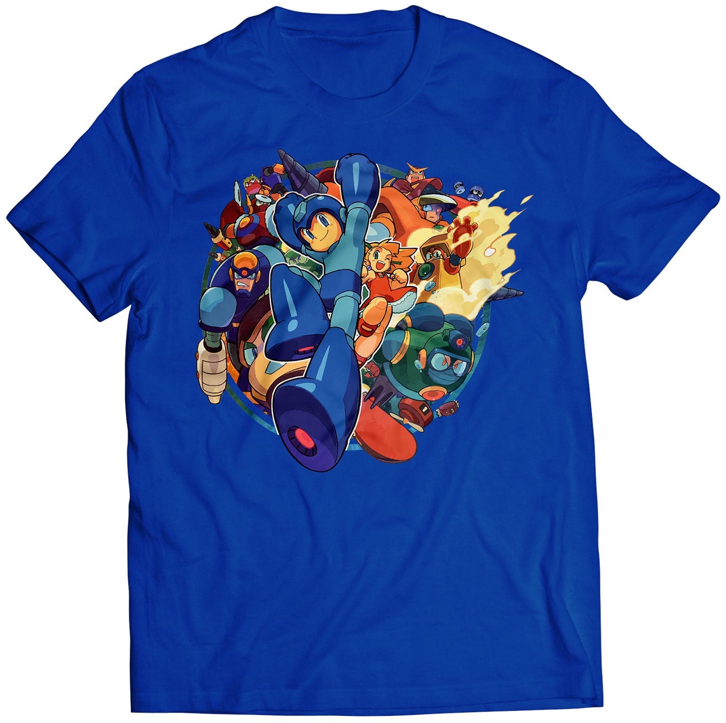 Mega Boy Rockman Collage Premium Unisex T-shirt (Vectorized Design)