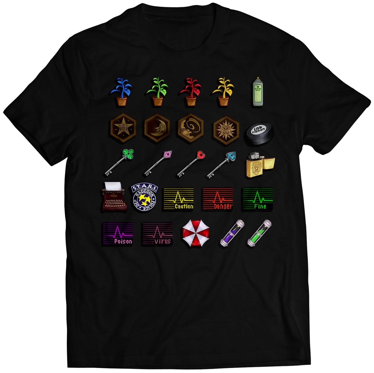 Residence Evil Icons Premium Unisex T-shirt (Vectorized Design)