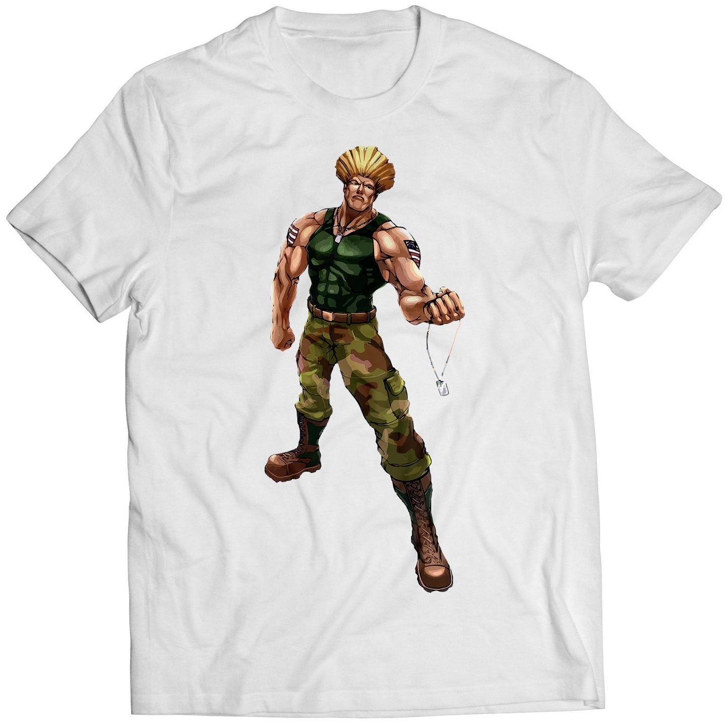Guile Comic Street Fighting Premium Unisex T-shirt (Vectorized Design)
