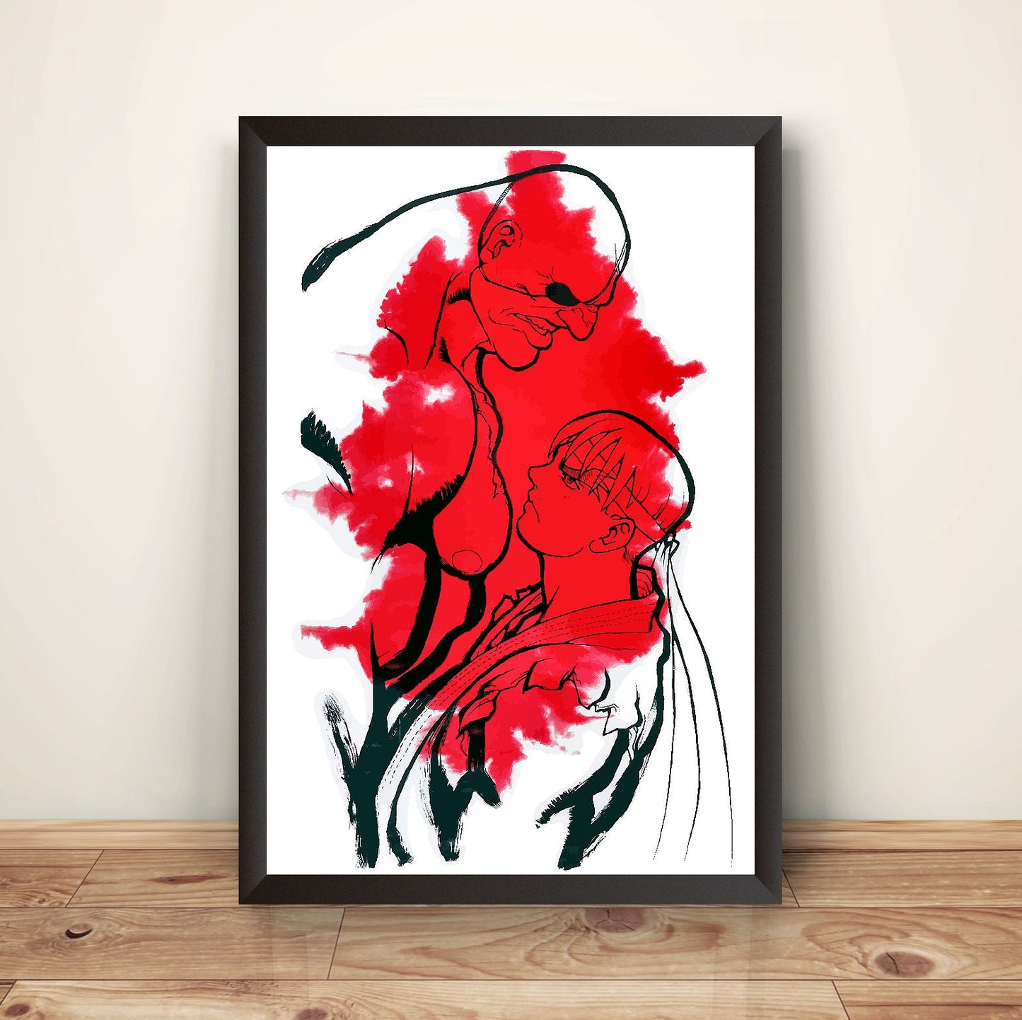 Sagat VS Ryu Street Fighting Premium Poster (Vectorized Design)