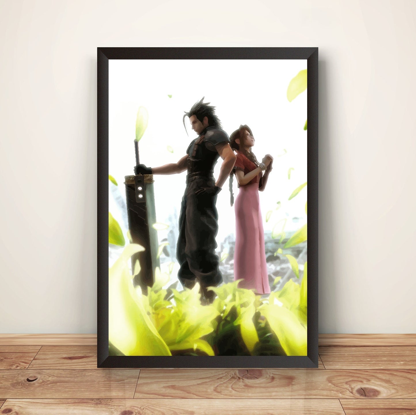 Zack Fair & Aerith CC FF7 VII Premium Poster (Vectorized Design)