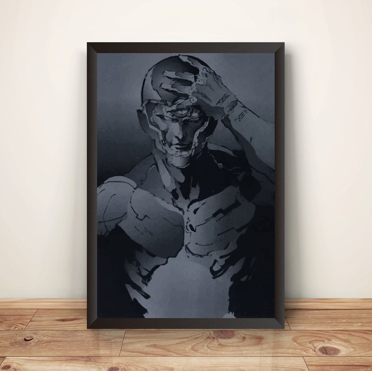 Gray fox Visor OFF Cyborg Ninja Frank Jaeger MGS Premium Poster (Vectorized Design)
