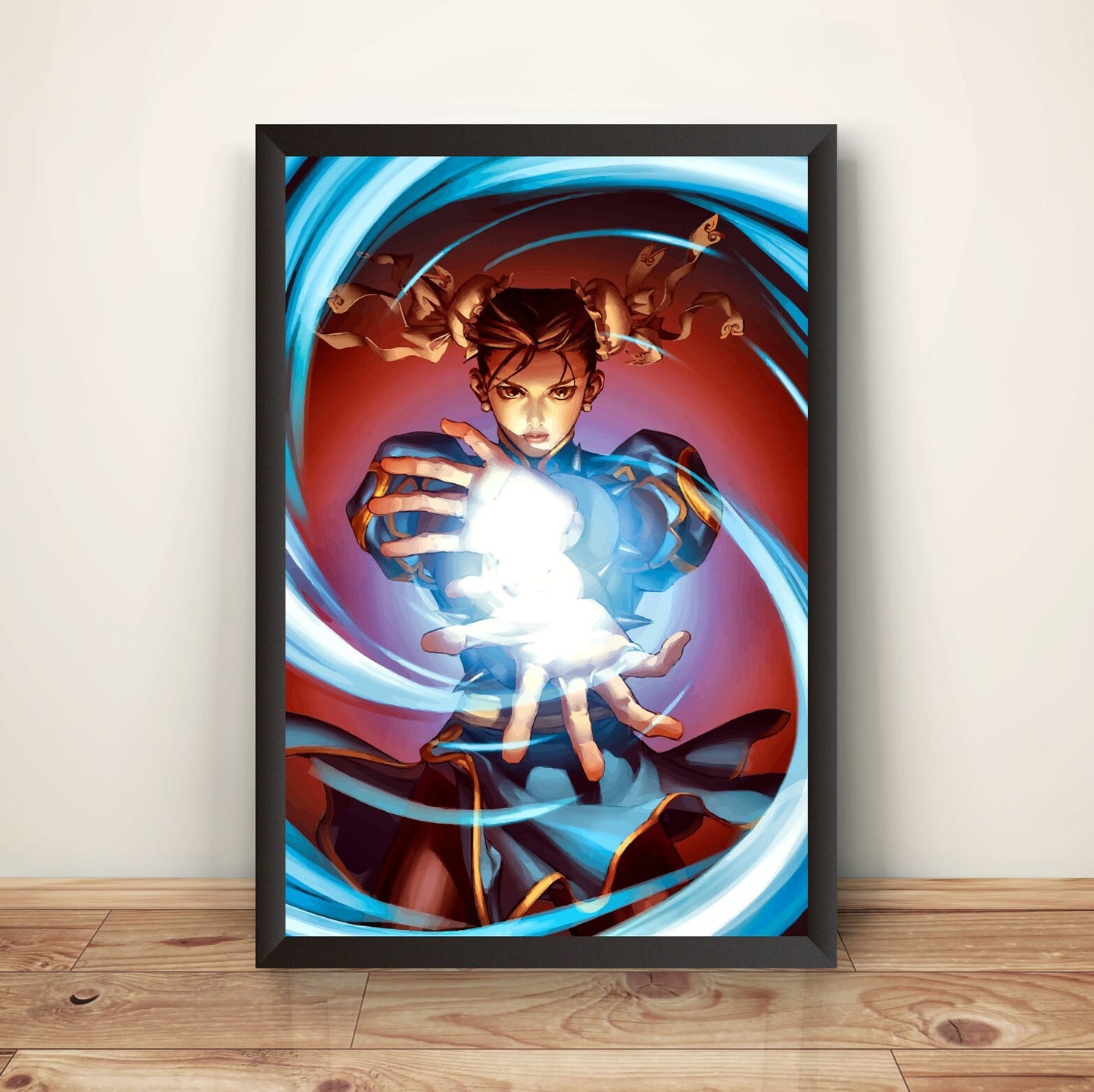 Chun Li Street Fighting Comic Premium Poster (Vectorized Design)
