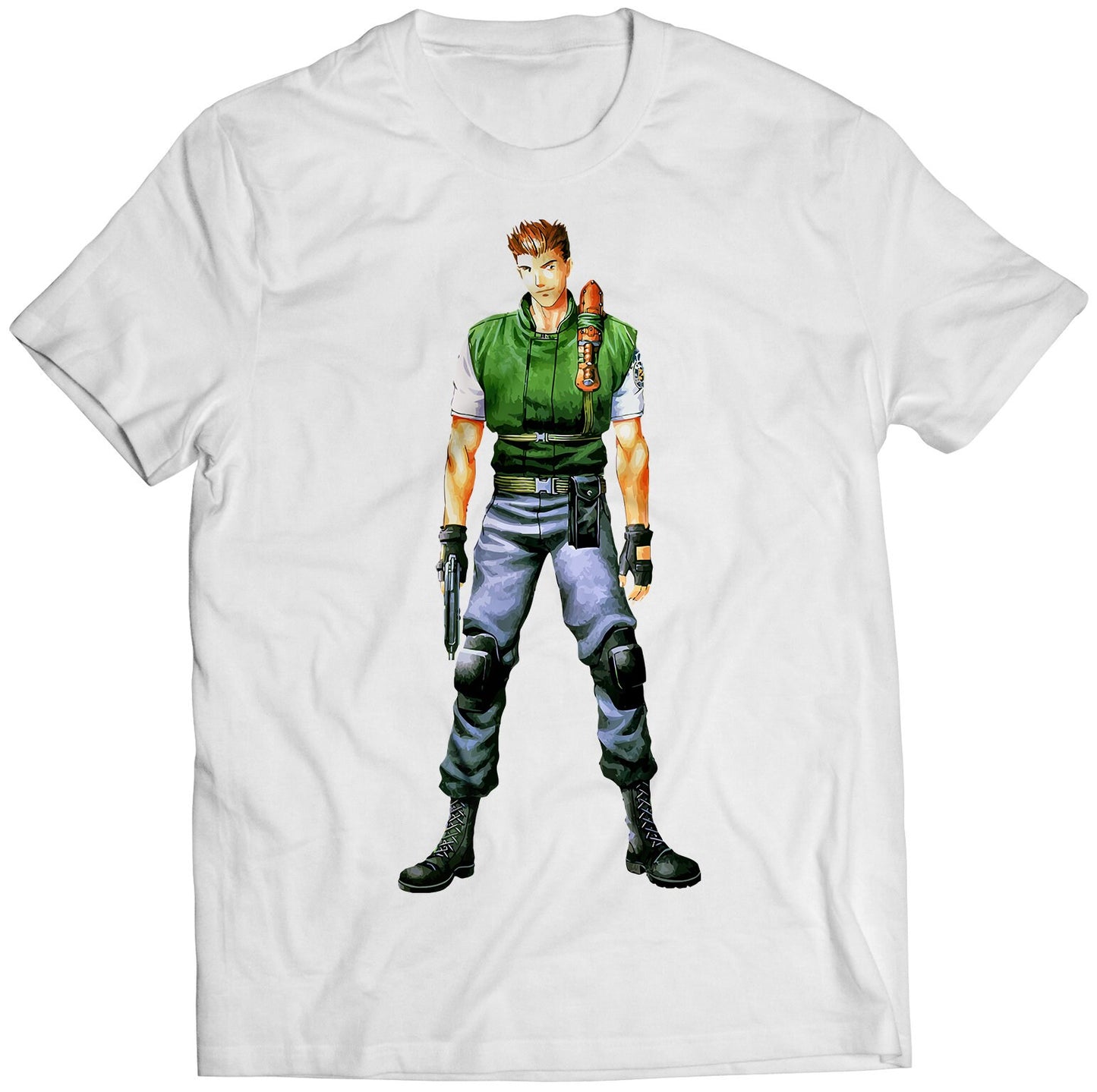 Chris Redfield V1 Original Biohazard Residence Evil Premium Unisex T-shirt (Vectorized Design)
