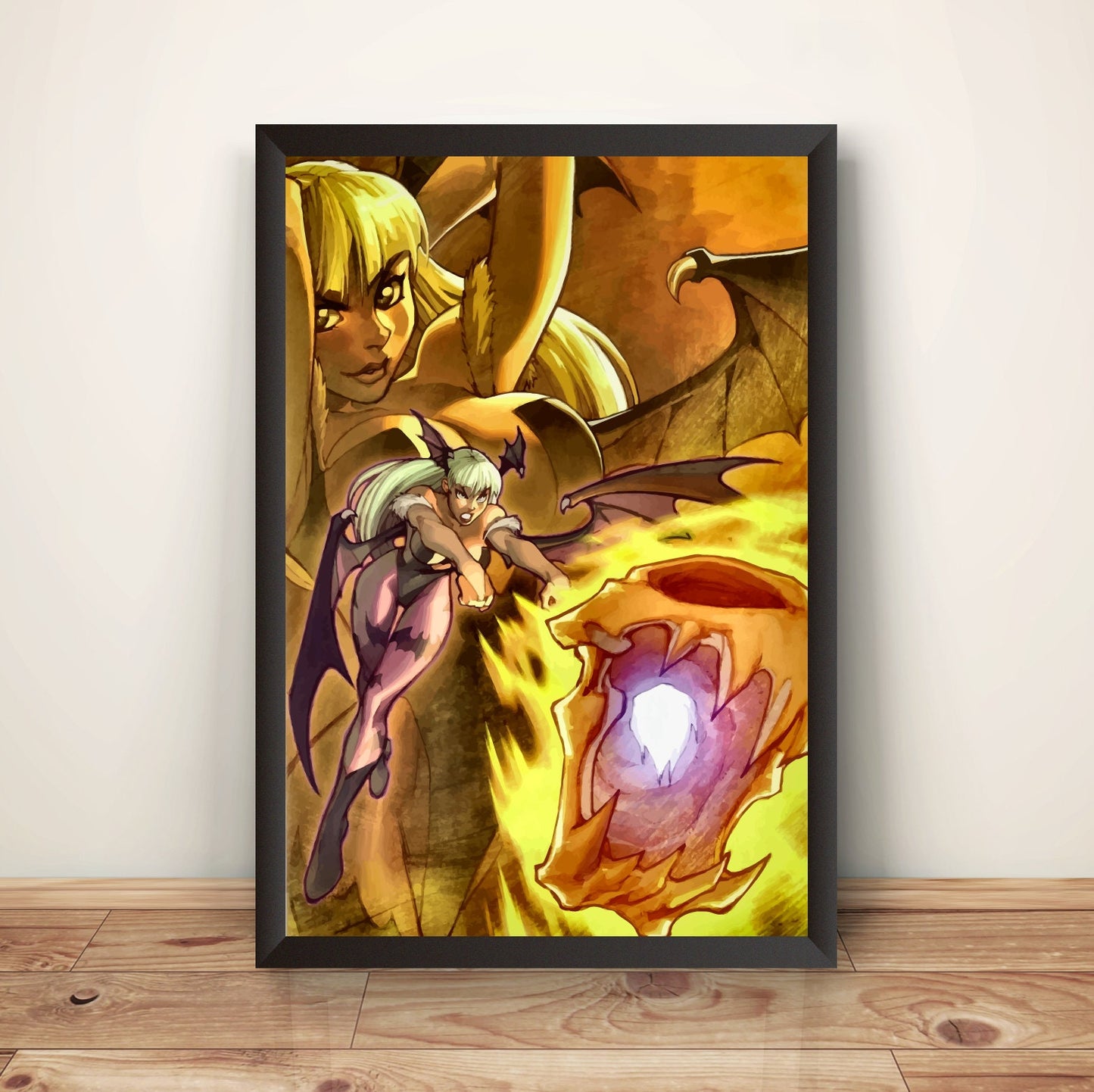 Morrigan Soul Fist Vampire Daarkstalkers Comic Premium Poster (Vectorized Design)