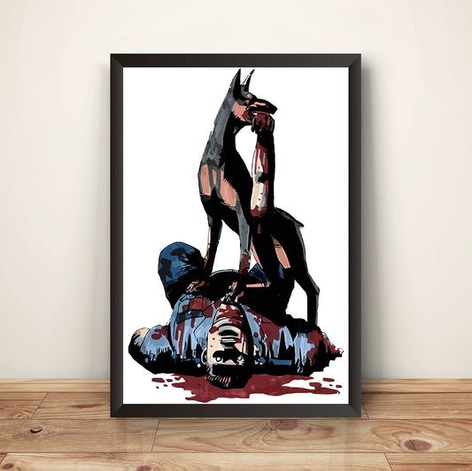 Zombie Dog Doberman Residence Evil Premium  Poster (Vectorized Design)