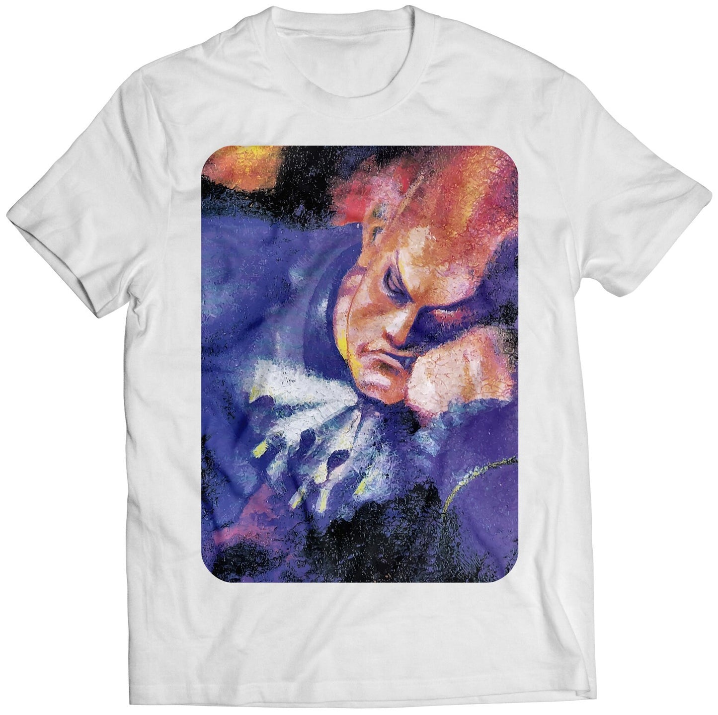 Demitri Thinking Vampire Daarkstalkers Night Warriors Premium Unisex T-shirt (Vectorized Design)