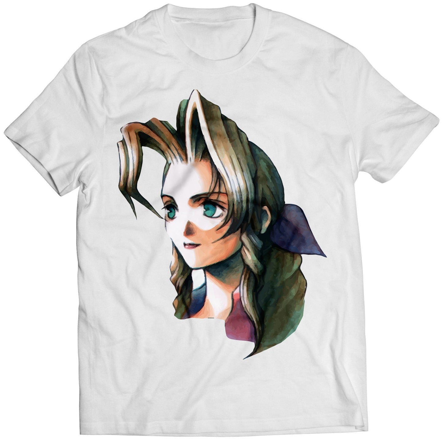 Aerith Gainsborough Portrait FF7 VII Premium Unisex T-shirt (Vectorized Design)