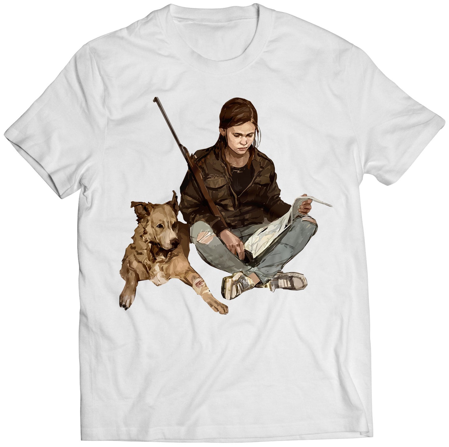 Ellie & Dog TLOU Premium Unisex T-shirt (Vectorized Design)