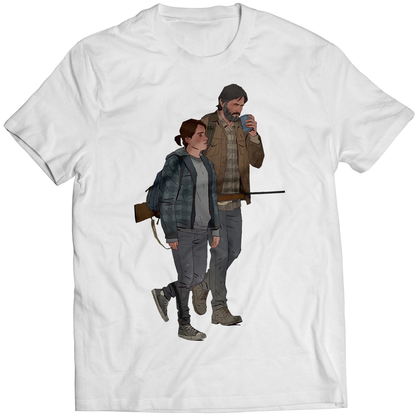 Joel & Ellie On Patrol TLOU Premium Unisex T-shirt (Vectorized Design)