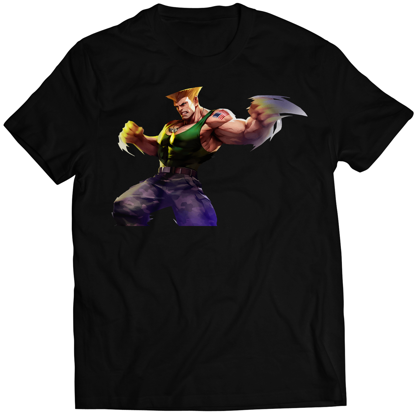 Guile V1 Duel Fighter Premium Unisex T-shirt (Vectorized Design)