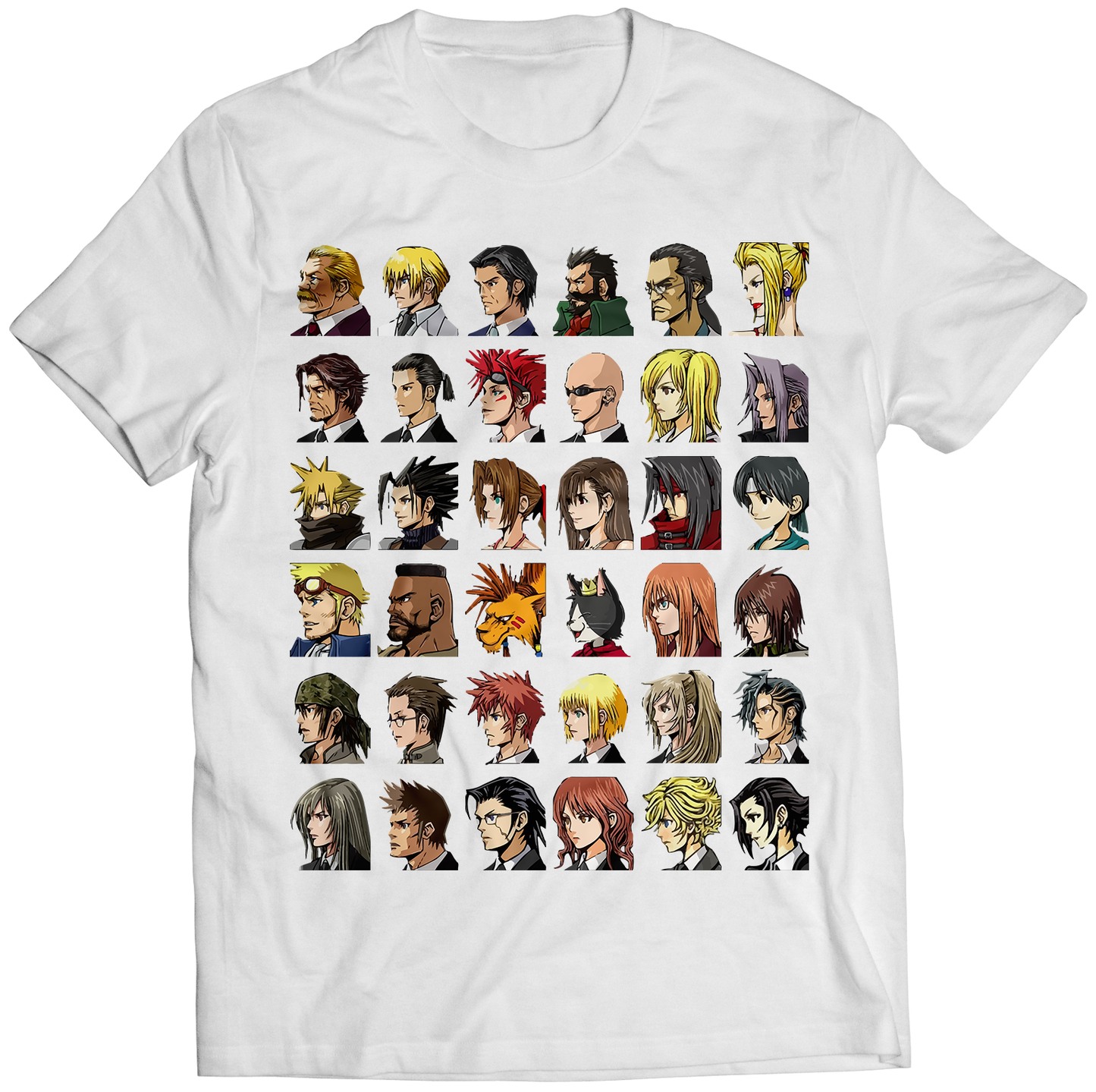 Before Crisis FF7 FFVII Character Portraits Premium Unisex T-shirt (Vectorized Design)