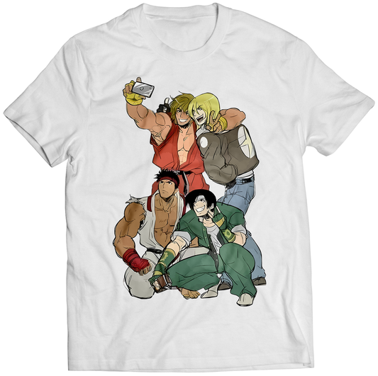Kyo Terry Ryu Ken Selfie Premium Unisex T-shirt (Vectorized Design)