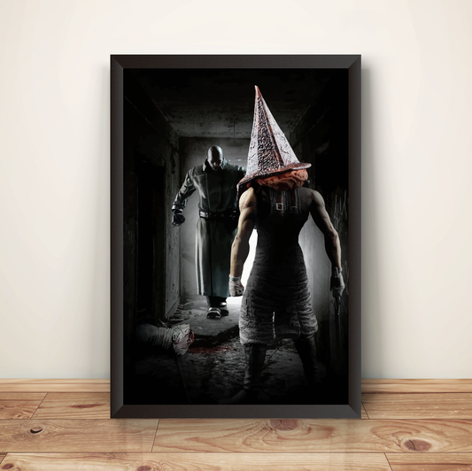 Pyramid Head VS Mr X Premium Poster (Vectorized Design)