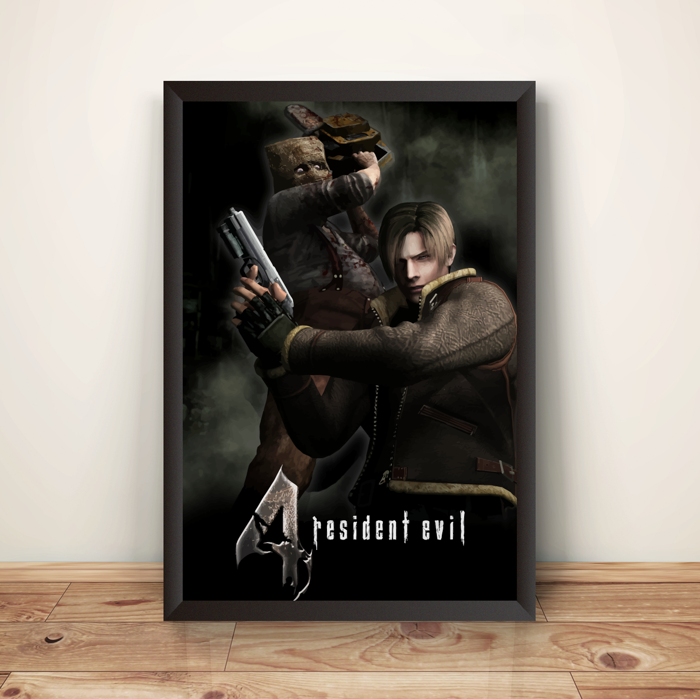 Leon Vs Dr. Chainsaw Salvador OG RE4 Premium Poster (Vectorized Design)