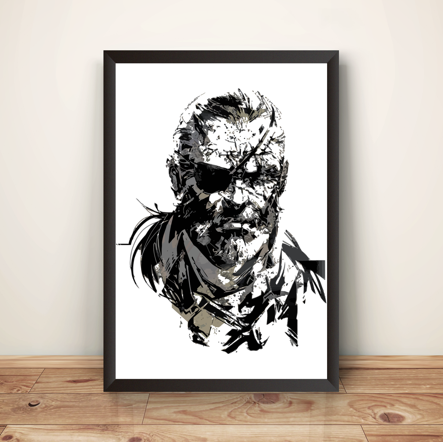 Venom Snake Face Portrait Sketch MGS5 Premium Poster (Vectorized Design)