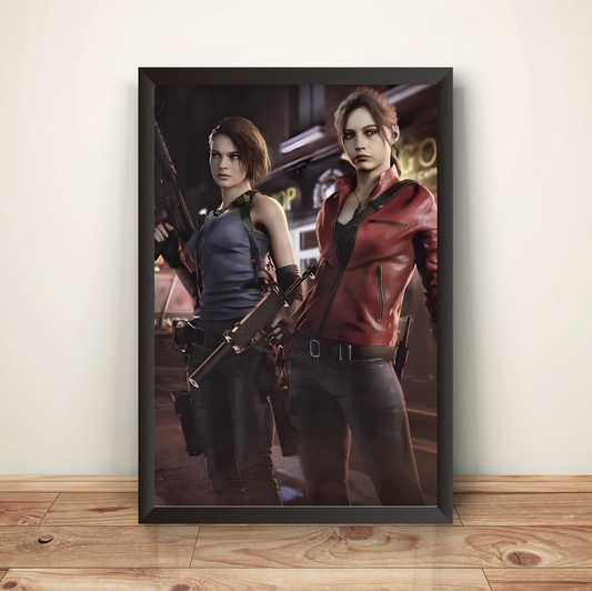 Jill Valentine X Claire Redfield Rezident Evil Premium Poster (Vectorized Design)