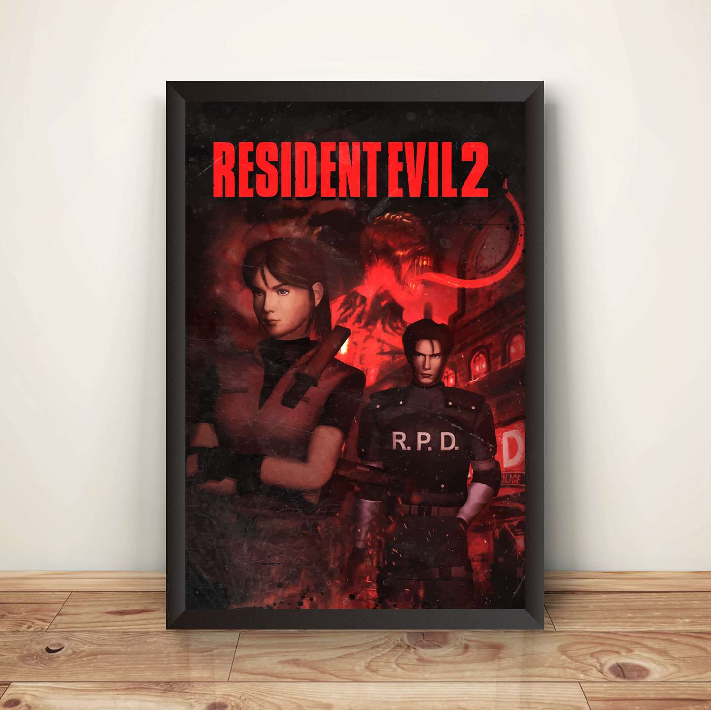 Claire X Leon Original RE2 Premium Poster (Vectorized Design)