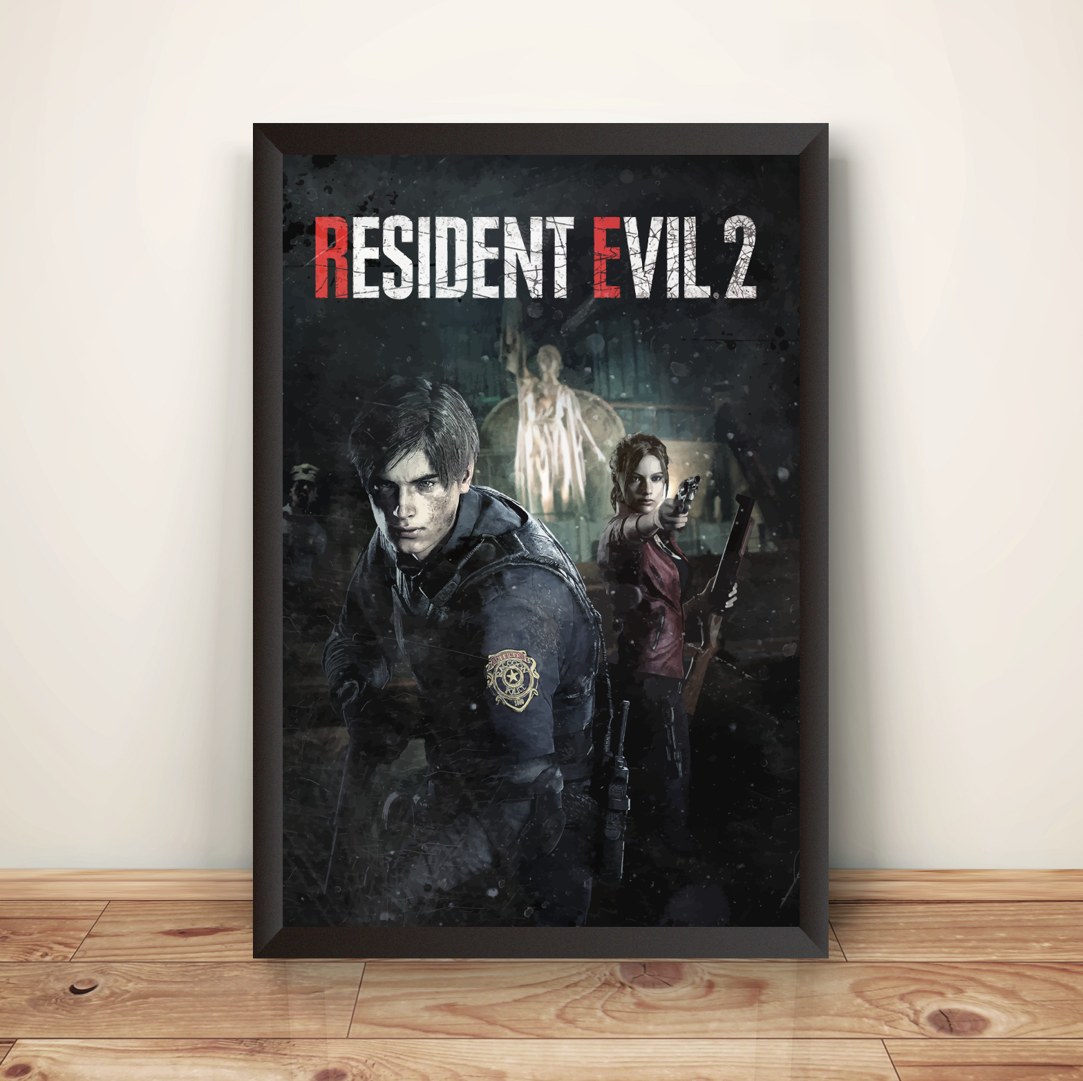 Leon Kennedy X Claire Redfield RE2 Remake Premium Poster (Vectorized D ...