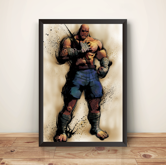 Sagat SF4 Premium Poster (Vectorized Design)