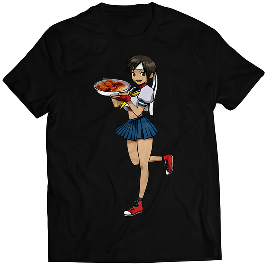 Sakura Street-Food-Fighter Premium Unisex T-shirt (Vectorized Design)