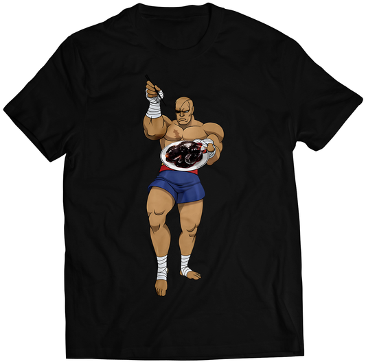 Sagat Street-Food-Fighter Premium Unisex T-shirt (Vectorized Design)
