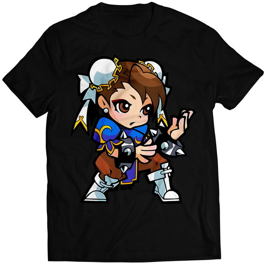 Chun Li Fighters Puzzle Sprits Premium Unisex T-shirt (Vectorized Design)