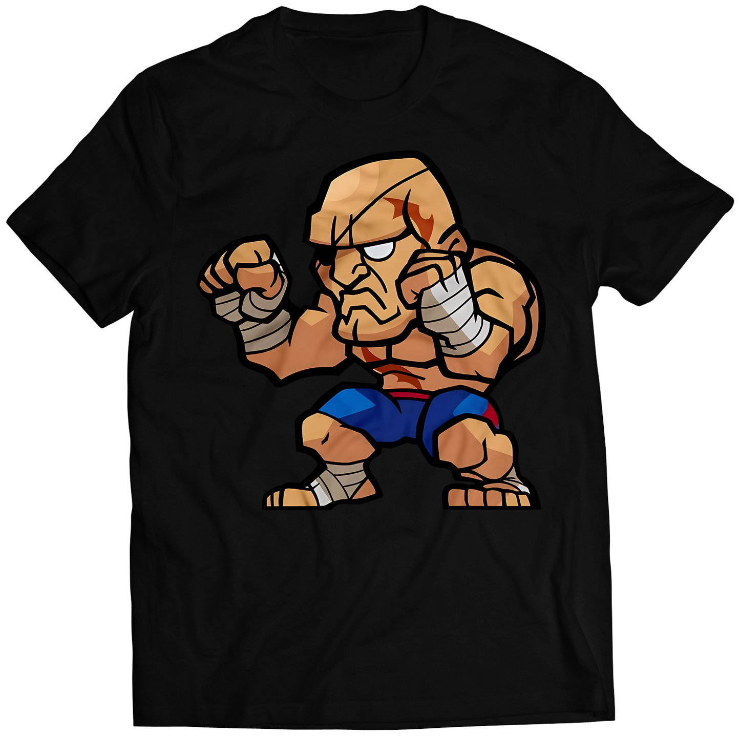 Sagat Fighters Puzzle Sprits Premium Unisex T-shirt (Vectorized Design)