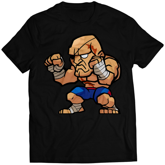 Sagat Fighters Puzzle Sprits Premium Unisex T-shirt (Vectorized Design)
