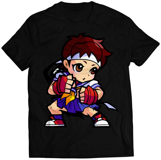 Sakura Fighters Puzzle Sprits Premium Unisex T-shirt (Vectorized Design)