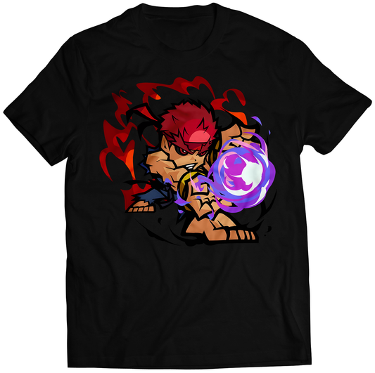 Evil Ryu Hadouken Fighters Puzzle Sprits Premium Unisex T-shirt (Vectorized Design)
