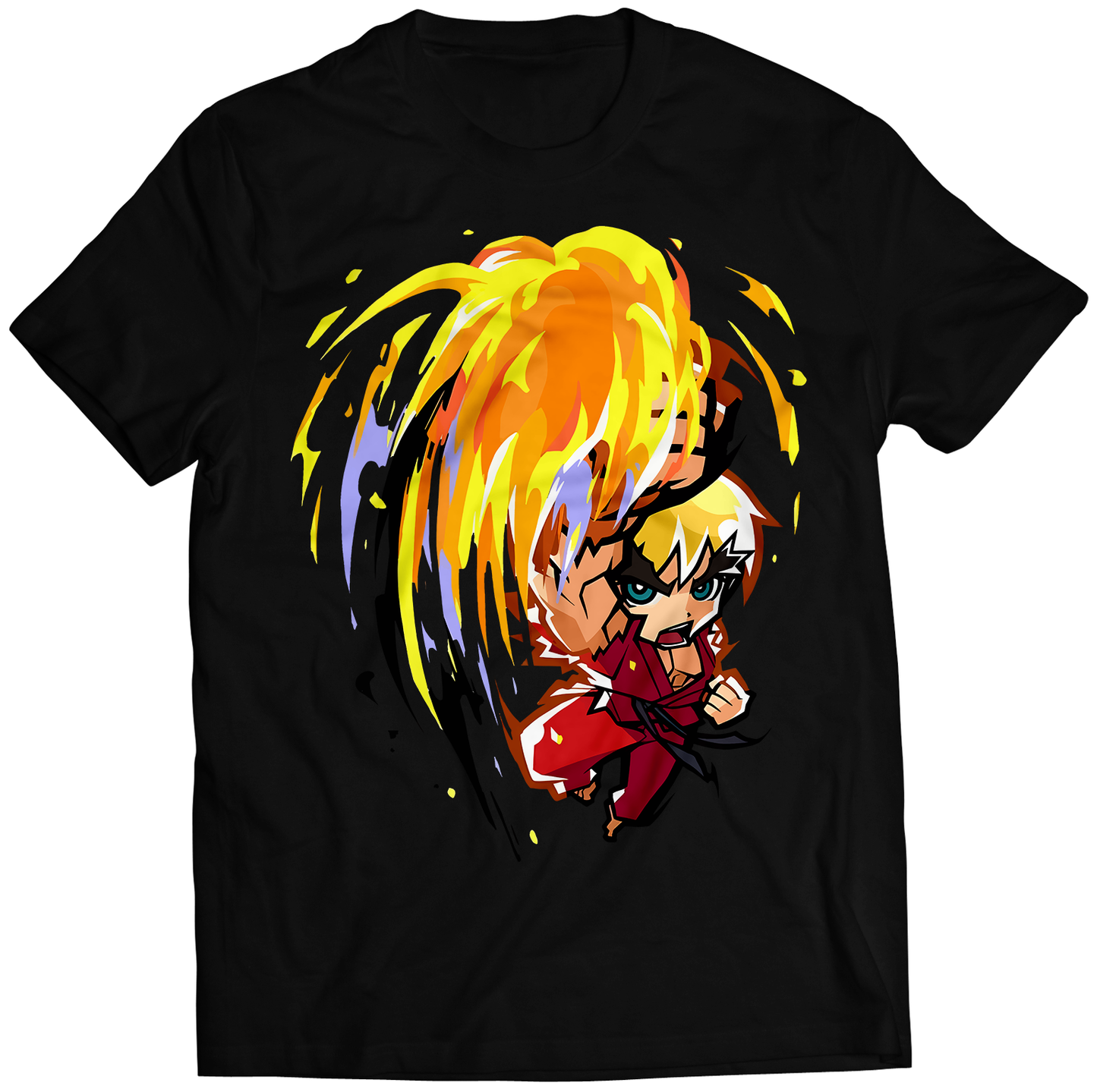 Ken Shoryuken Fighters Puzzle Sprits Premium Unisex T-shirt (Vectorized Design)