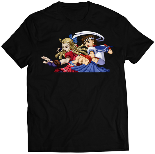 Karin X Sakura Anime Fighter Premium Unisex T-shirt (Vectorized Design)