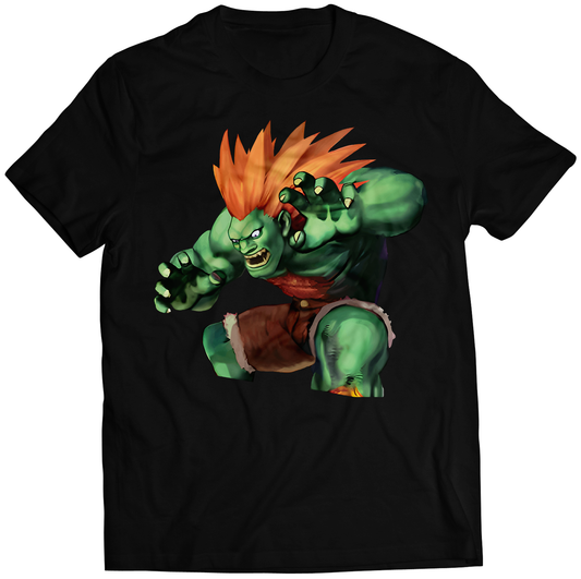 Blanka Jimmy SF4 Portrait Premium Unisex T-shirt (Vectorized Design)