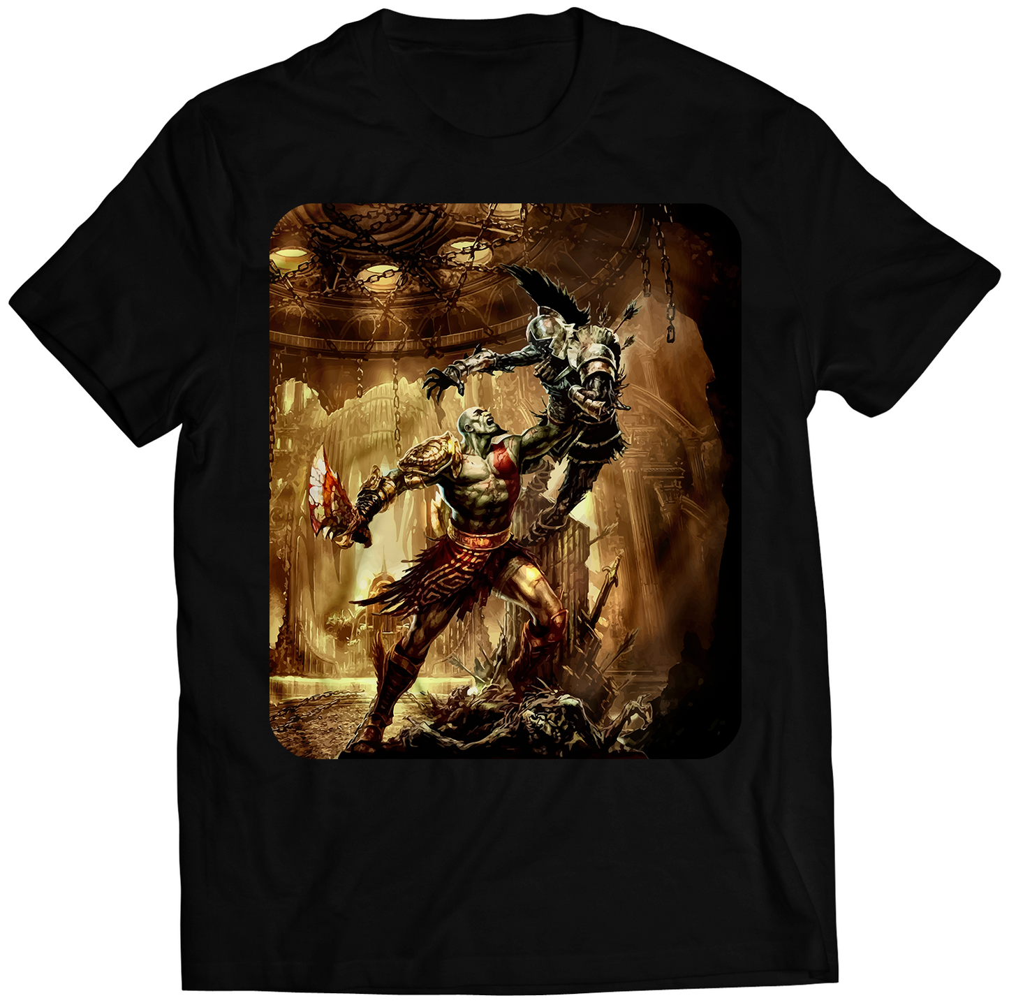Kratos And Olympus Sentry GOW3 Premium Unisex T-shirt (Vectorized Design)