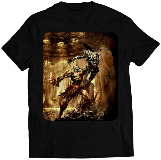 Kratos And Olympus Sentry GOW3 Premium Unisex T-shirt (Vectorized Design)