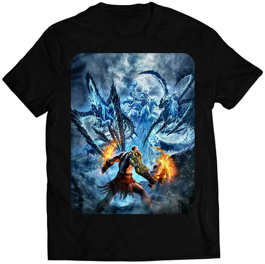 Kratos And Poseidon GOW3 Premium Unisex T-shirt (Vectorized Design)