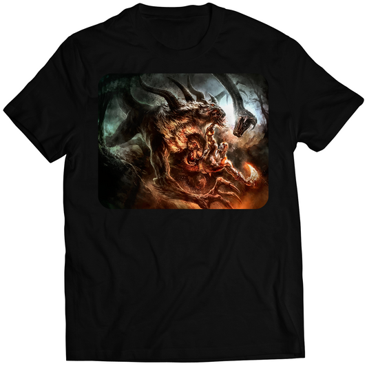 Kratos And Chimera GOW3 Premium Unisex T-shirt (Vectorized Design)