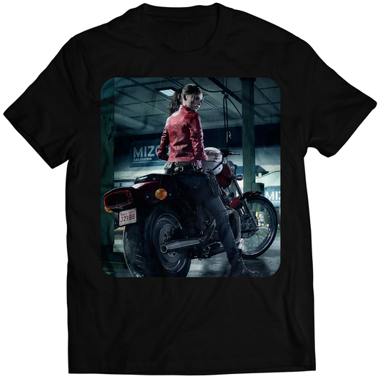 Claire On Bike Full RE2 Remake Premium Unisex T-shirt (Vectorized Design)