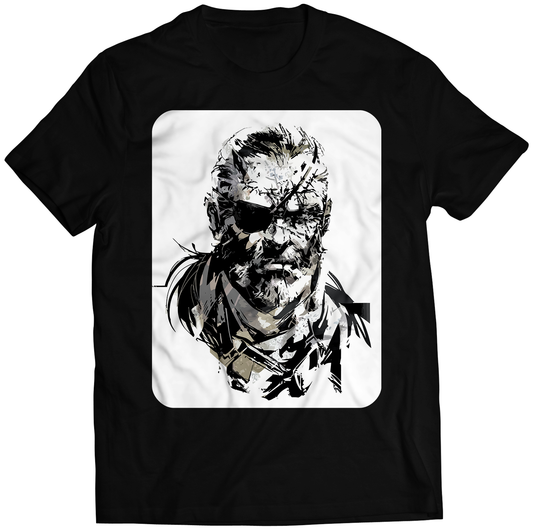 Venom Snake Face Portrait Sketch MGS5 Premium Unisex T-shirt (Vectorized Design)