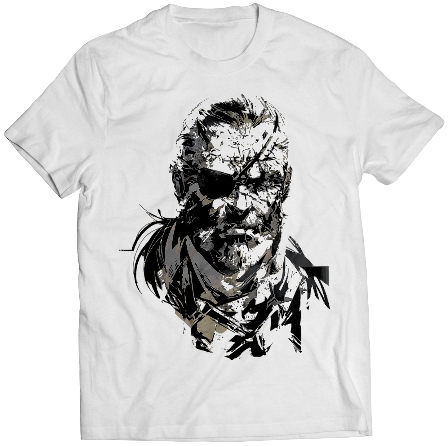 Venom Snake Face Portrait Sketch MGS5 Premium Unisex T-shirt (Vectorized Design)